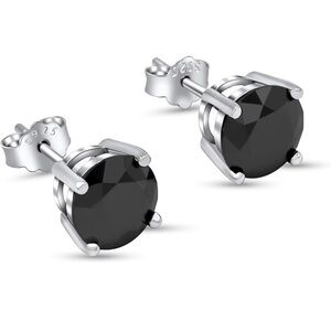 NWT 2.0ct (6.5mm) Black Moissanite, Sterling Silver Earrings Retail $499.